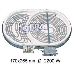 Strahlheizkrper Zweikreis Brter Hilight 170x265 mm , 2200/2400 Watt 230 Volt